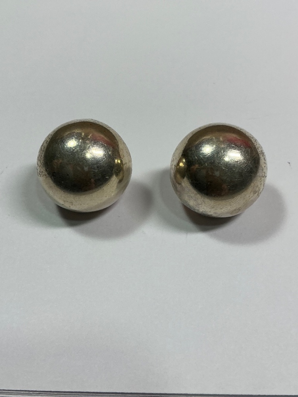 TAXCO Solid Sterling Silver Dome Stud Earrings. 7/8 inch diameter
